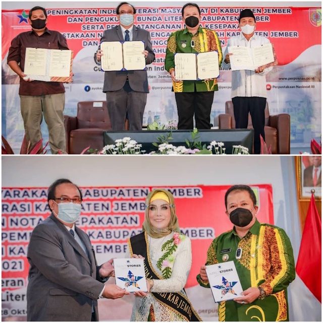 Pengukuhan Dra. Hj. Kasih Fajarini Selaku Bunda Literasi Kabupaten Jember